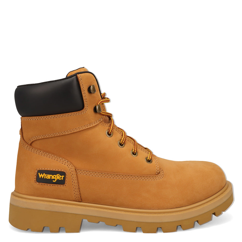 Wheat-WRANGLER Mens Angus Lace-up Work Boot