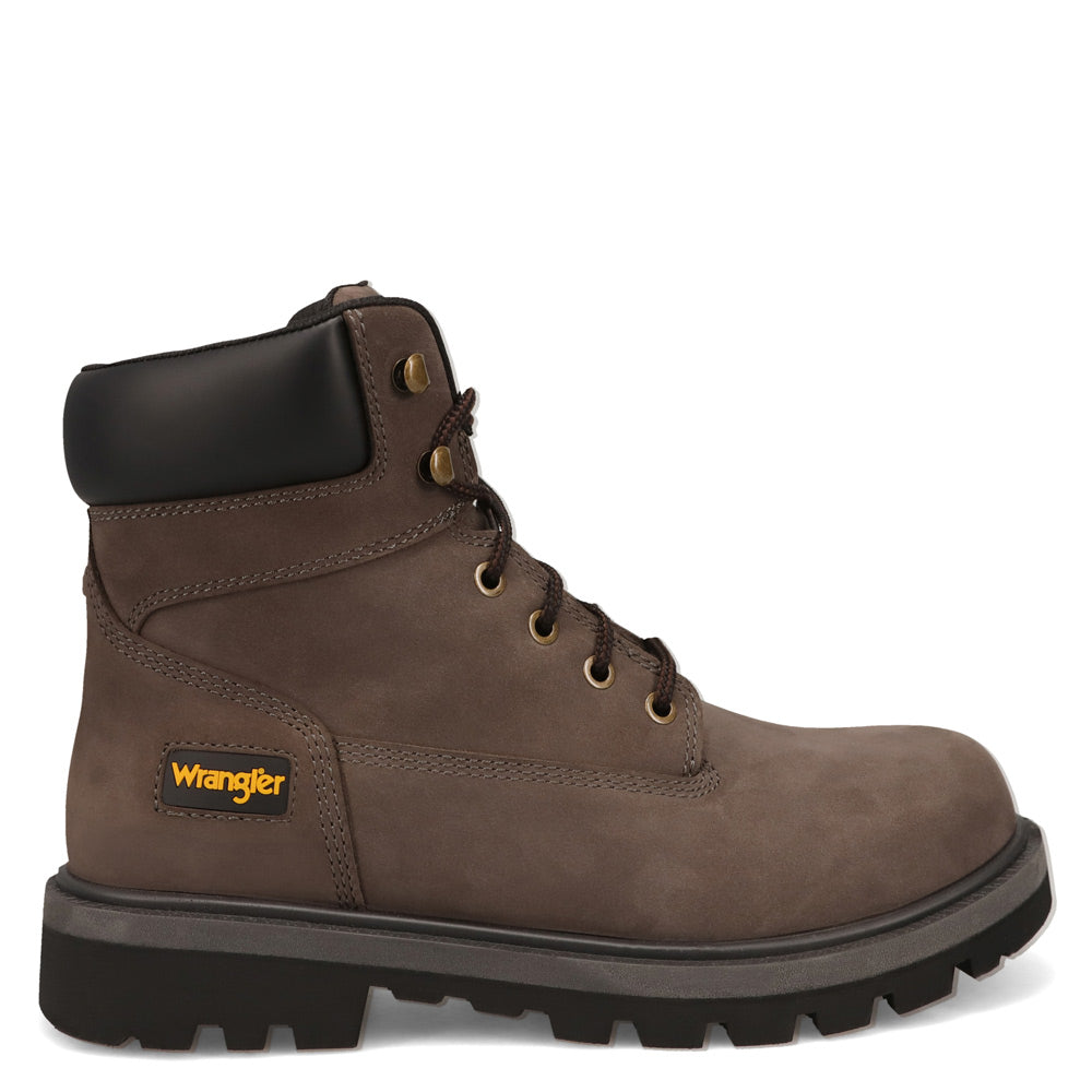 Charcoal-WRANGLER Mens Angus Lace-up Work Boot