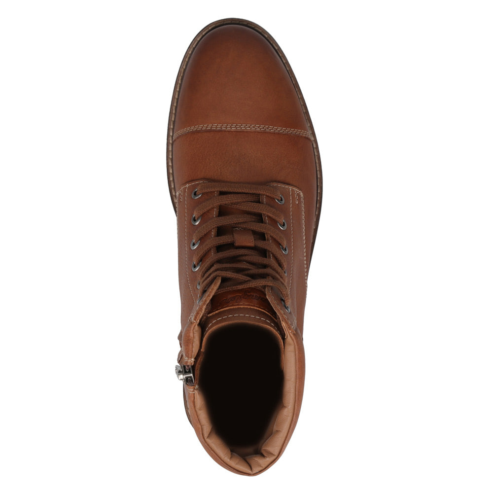 Saddle Tan-WRANGLER Mens Jace Leather Captoe Lace-up Boot