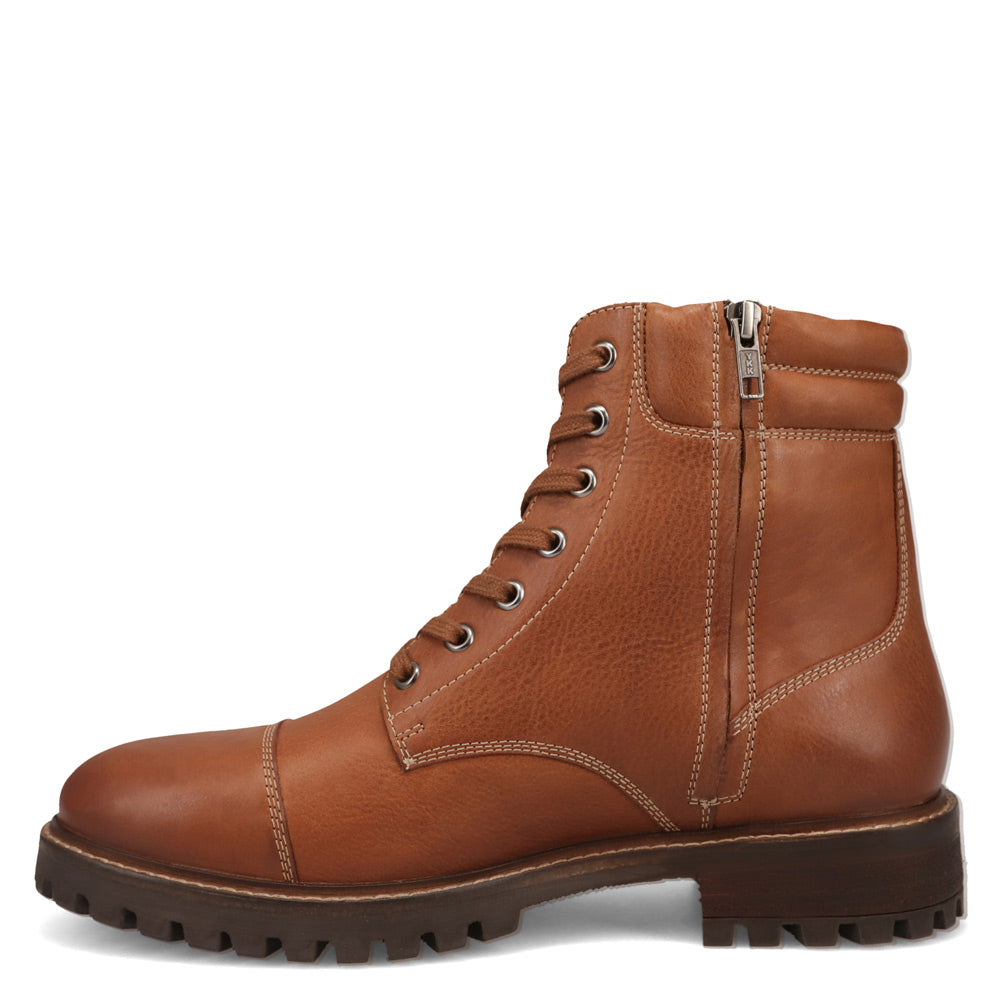 Saddle Tan-WRANGLER Mens Jace Leather Captoe Lace-up Boot