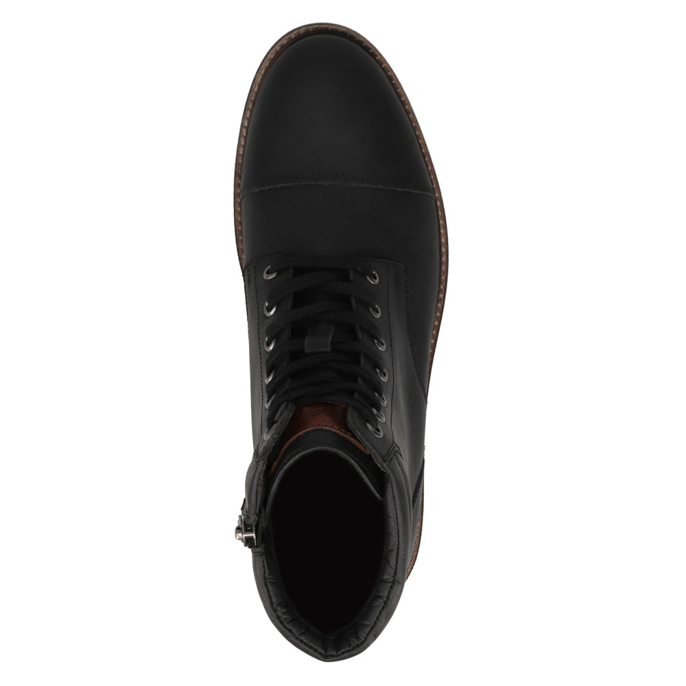 Black-WRANGLER Mens Jace Leather Captoe Lace-up Boot