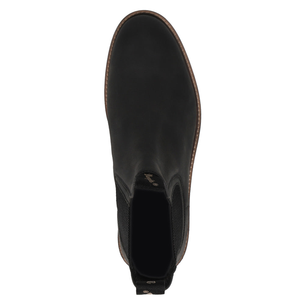 Black-WRANGLER Mens Jaxon Leather Chelsea Boot