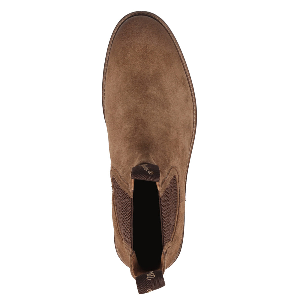 Chestnut-WRANGLER Mens Jaxon Leather Chelsea Boot