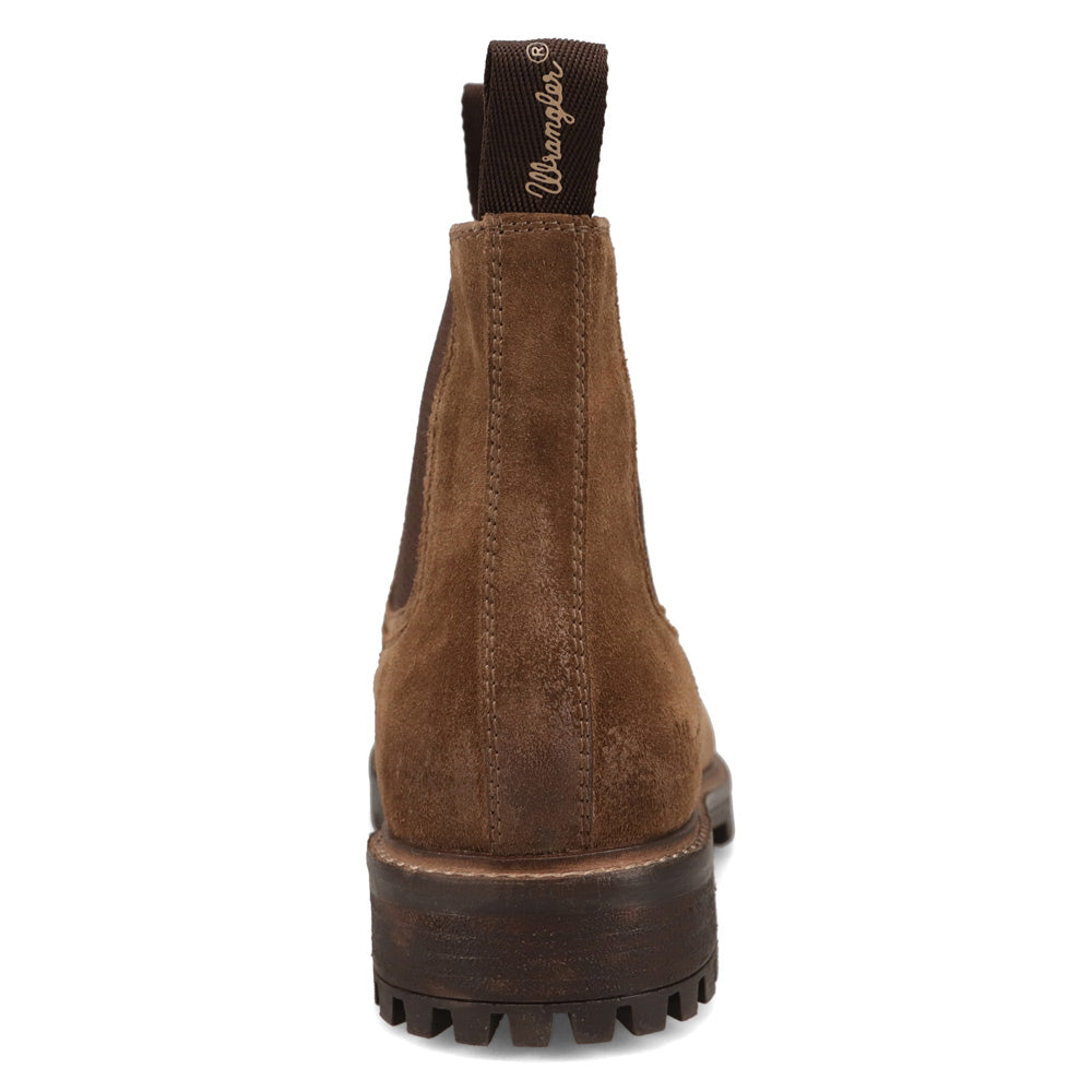 Chestnut-WRANGLER Mens Jaxon Leather Chelsea Boot