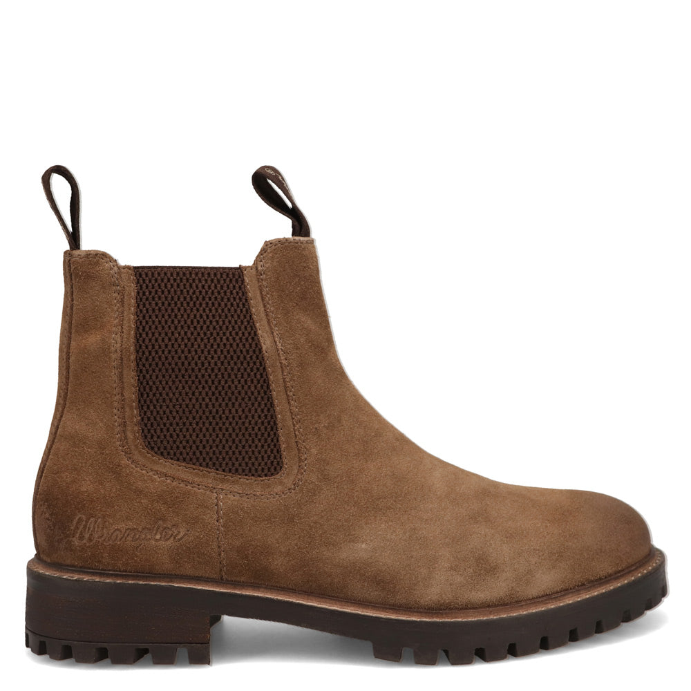 Chestnut-WRANGLER Mens Jaxon Leather Chelsea Boot
