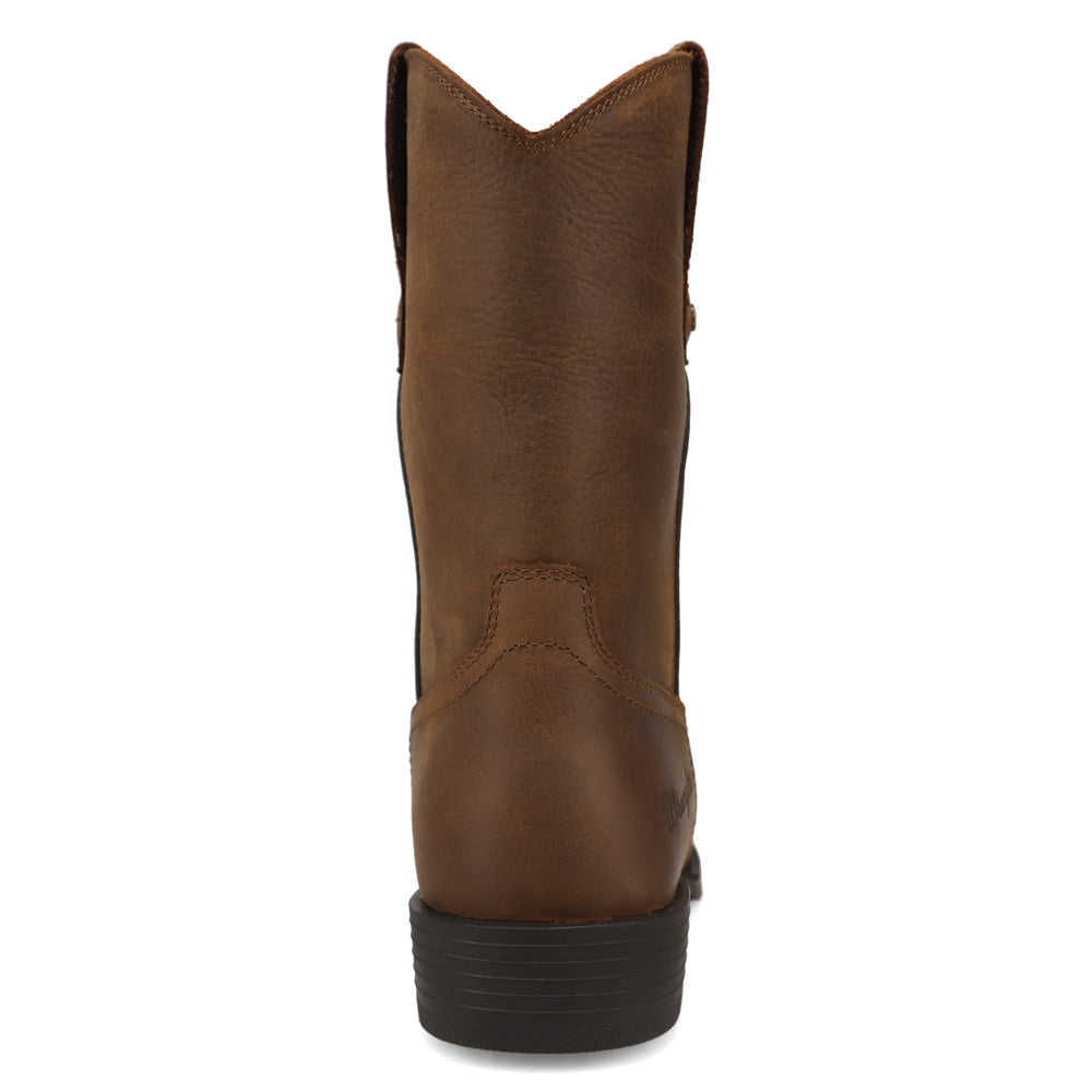 Tobacco-WRANGLER Mens Flint Leather Roper Western Work Boot