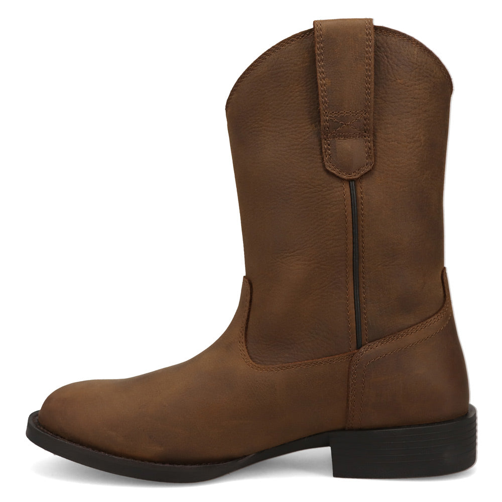 Tobacco-WRANGLER Mens Flint Leather Roper Western Work Boot