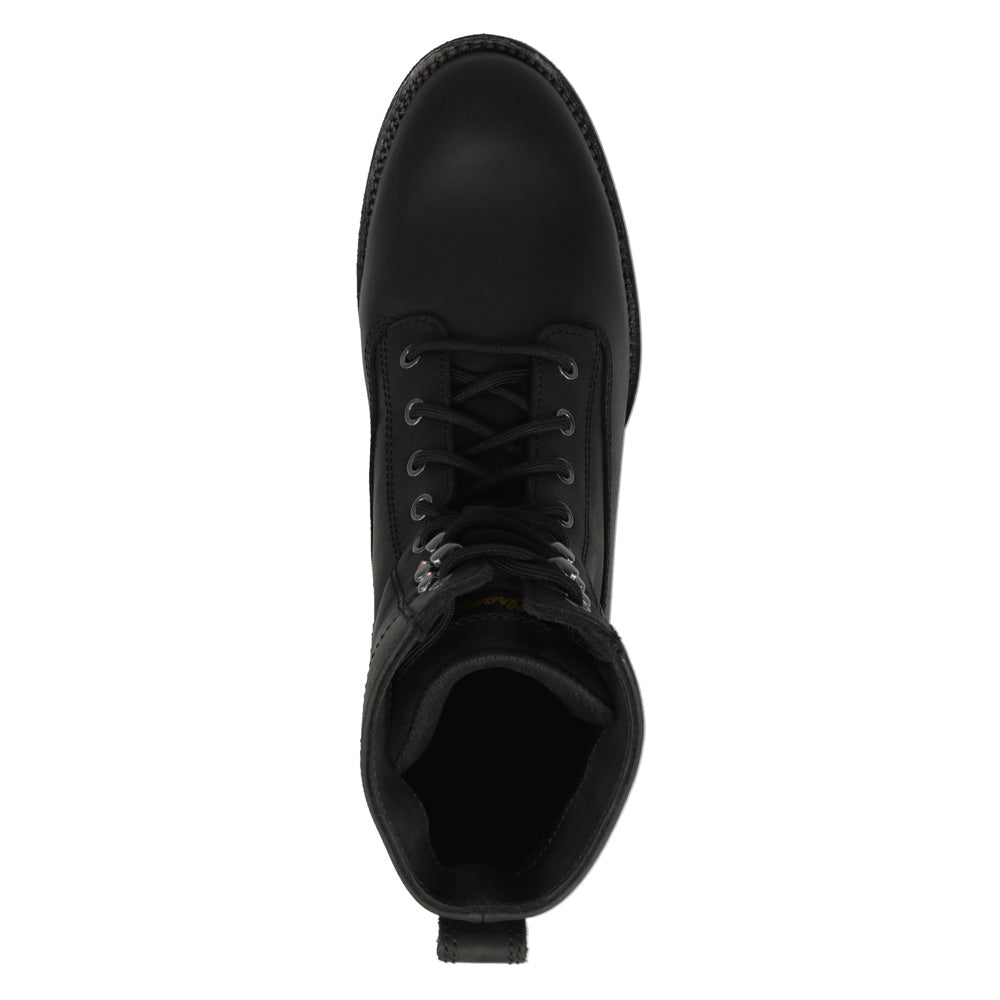 Black-WRANGLER Mens Fargo Leather Lace-up Roper Western Work Boot