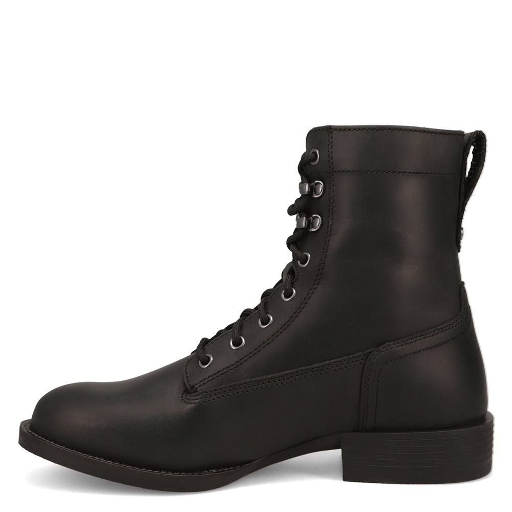 Black-WRANGLER Mens Fargo Leather Lace-up Roper Western Work Boot