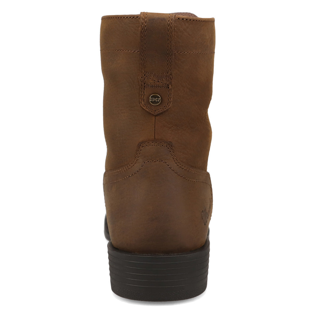 Dark Brown-WRANGLER Mens Fargo Leather Lace-up Roper Western Work Boot