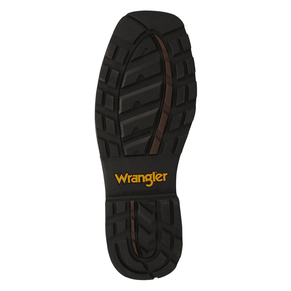 Bourbon-WRANGLER Mens Sawyer Steel-Toe Square Toe Work Boot