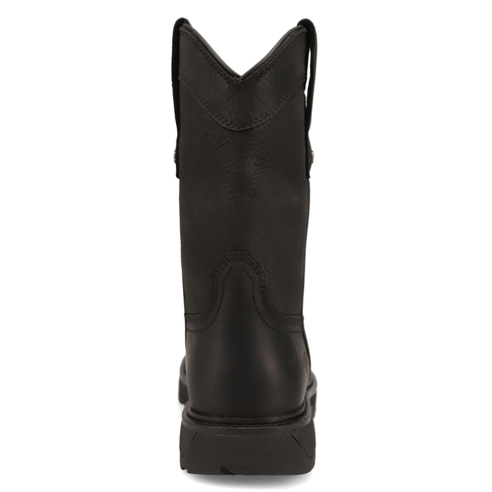Black-WRANGLER Mens Sawyer Steel-Toe Square Toe Work Boot