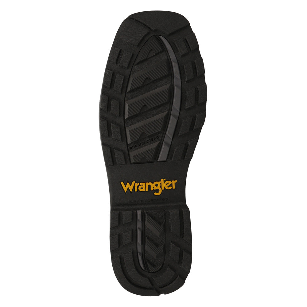 Black-WRANGLER Mens Sawyer Steel-Toe Square Toe Work Boot