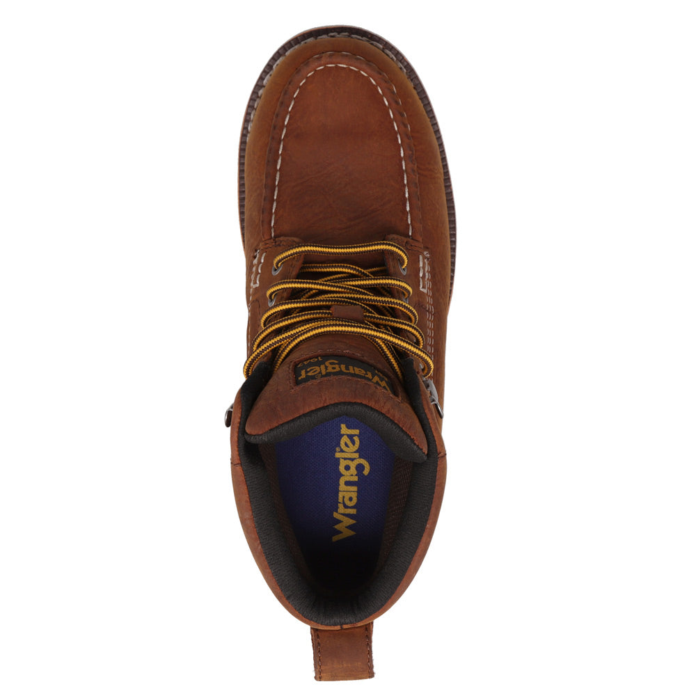 Saddle Tan-WRANGLER Mens Thatcher Waterproof Lace-up Wedge Work Boot