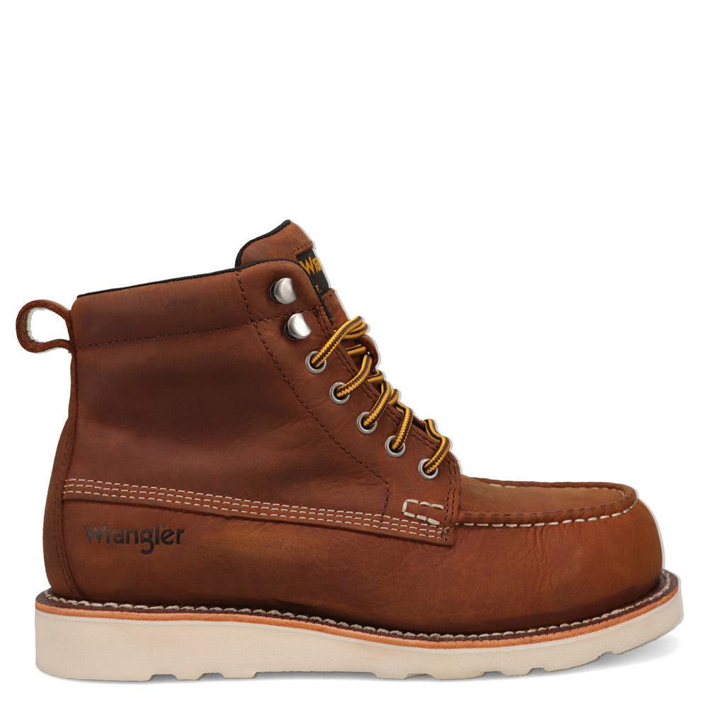 Saddle Tan-WRANGLER Mens Thatcher Waterproof Lace-up Wedge Work Boot