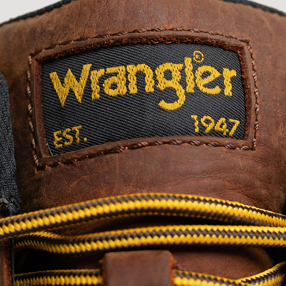 Saddle Tan-WRANGLER Mens Thatcher Steel-Toe Waterproof Lace-up Wedge Work Boot