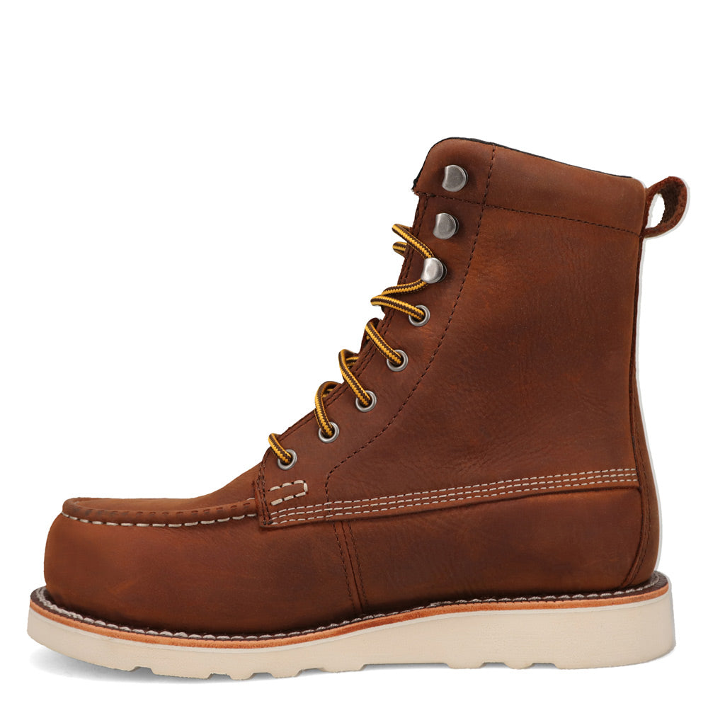 Saddle Tan-WRANGLER Mens Tyrell Steel-Toe Waterproof Wedge Work Boot