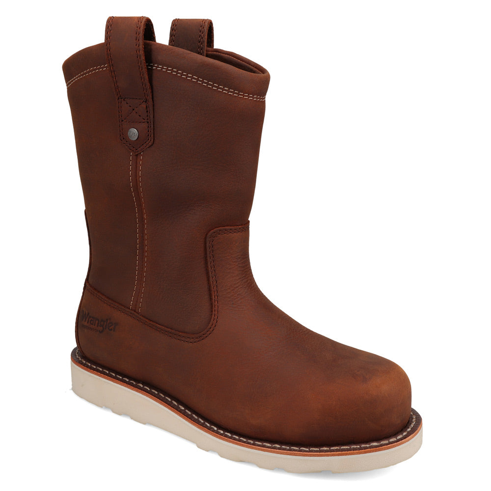 Saddle Tan-WRANGLER Mens Tex Steel Toe Waterproof Wedge Work Boot