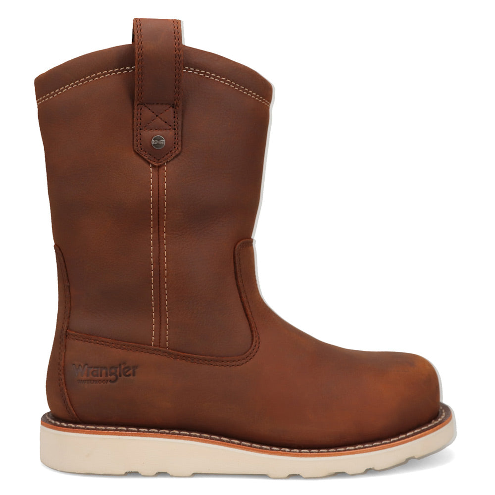 Saddle Tan-WRANGLER Mens Tex Steel Toe Waterproof Wedge Work Boot