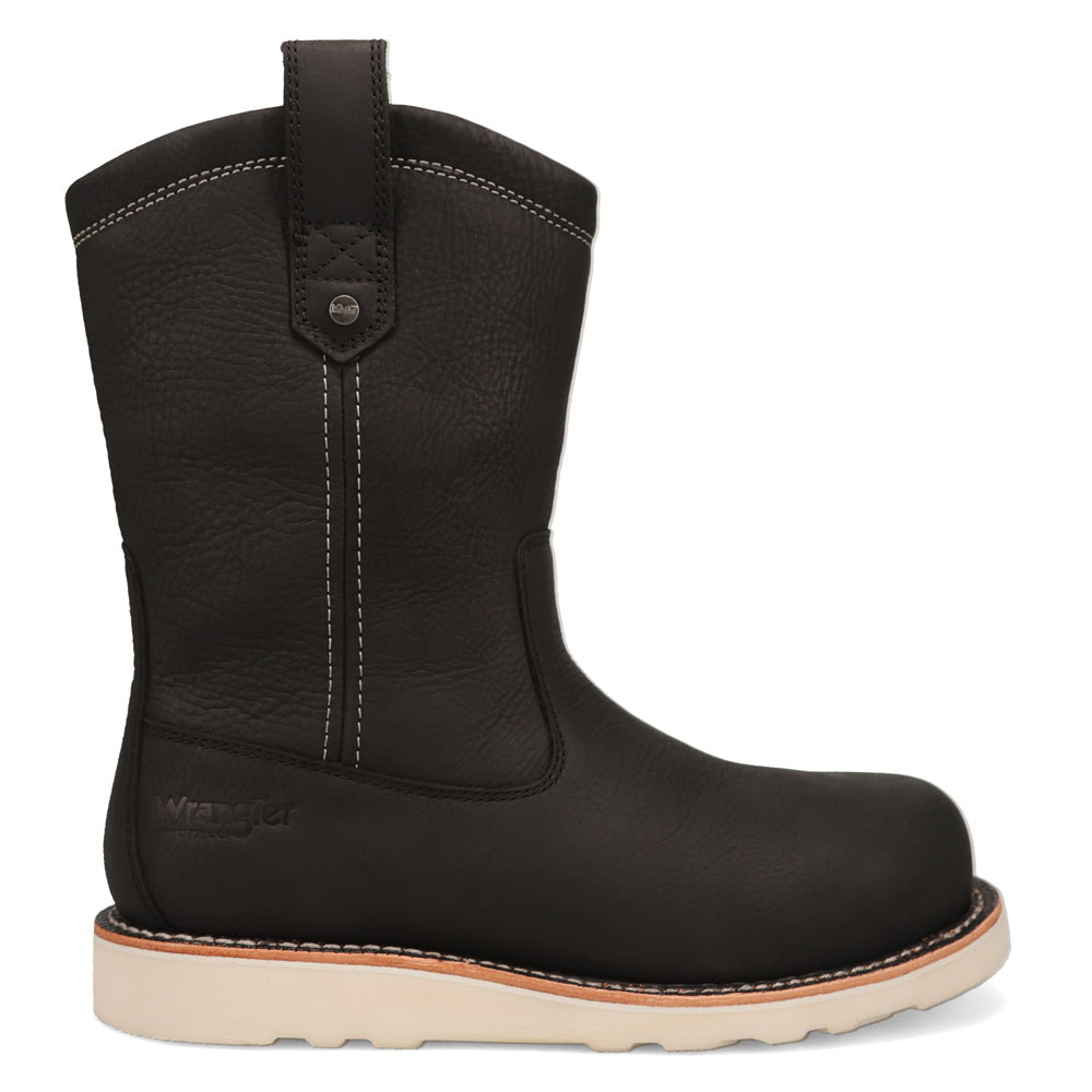 Black-WRANGLER Mens Tex Steel Toe Waterproof Wedge Work Boot