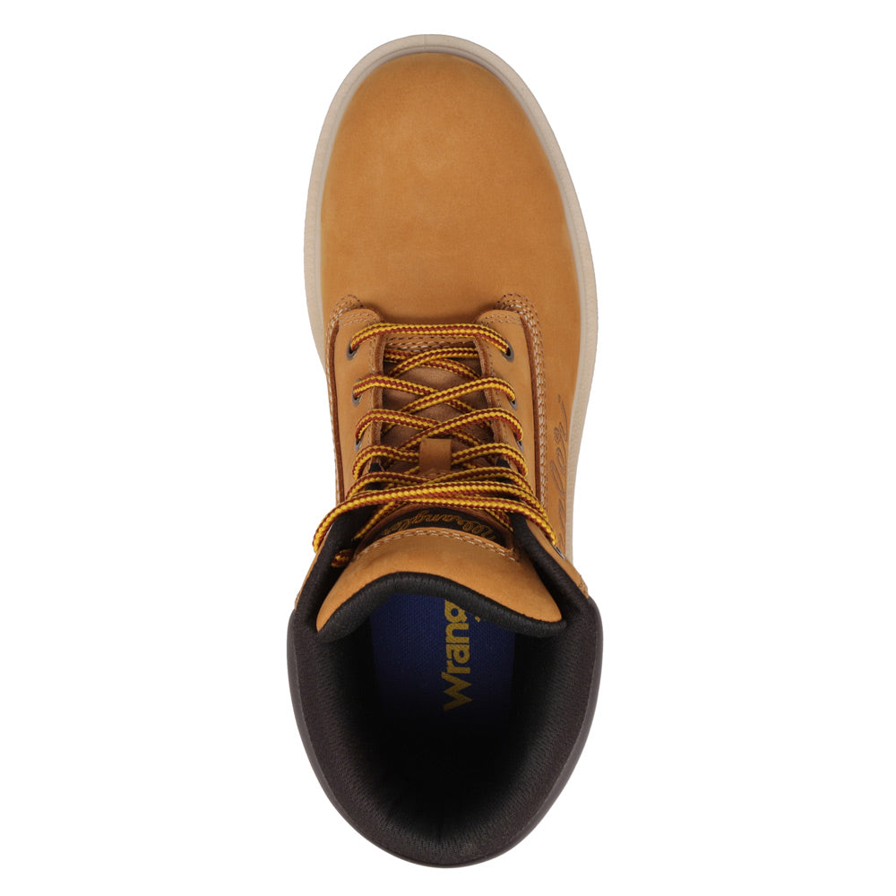 Wheat-WRANGLER Mens Axel Steel-Toe Lace-up Work Boot
