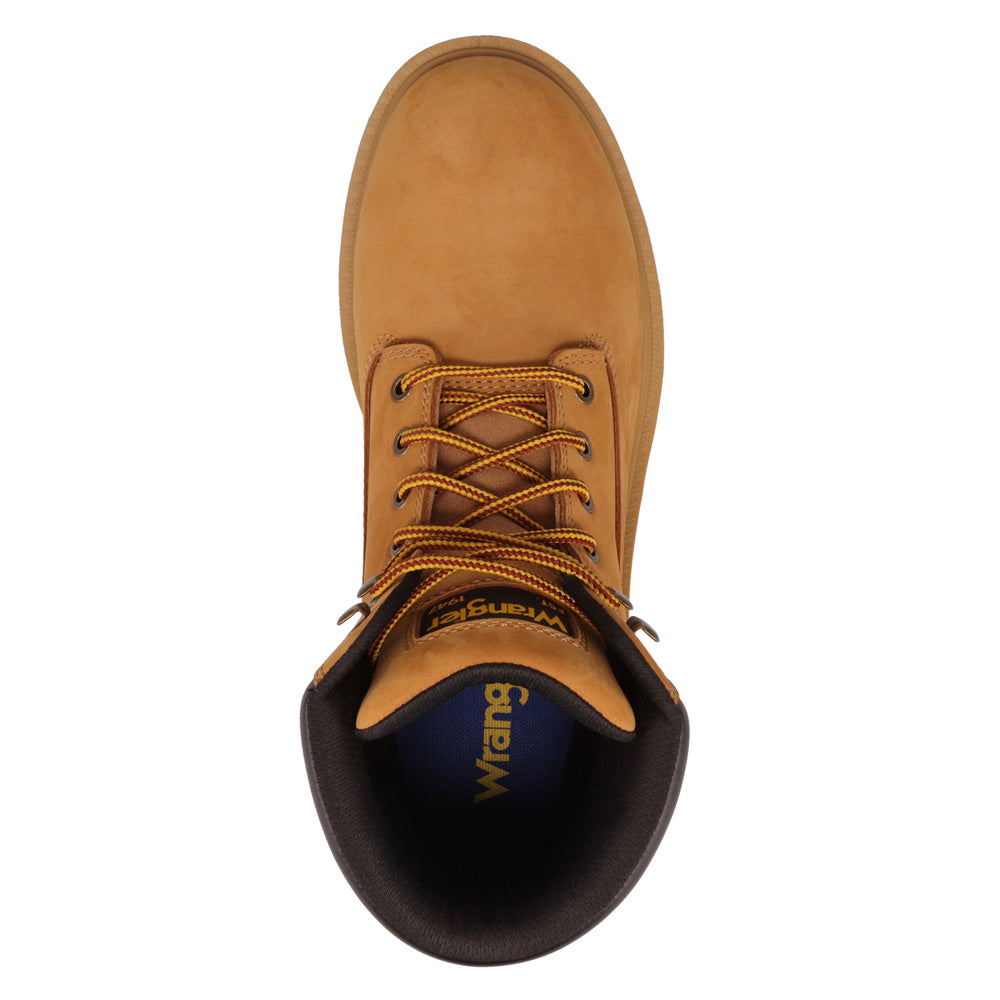 Wheat-WRANGLER Mens Angus Steel-Toe Lace-up Work Boot