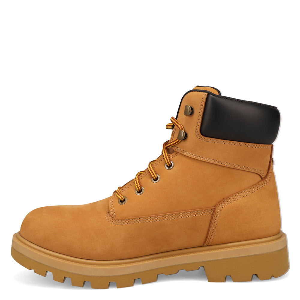 Wheat-WRANGLER Mens Angus Steel-Toe Lace-up Work Boot