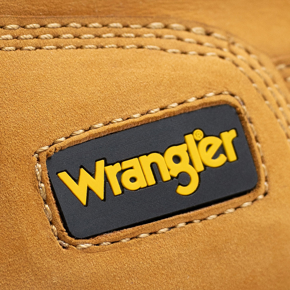 Dark Brown-WRANGLER Mens Angus Steel-Toe Lace-up Work Boot