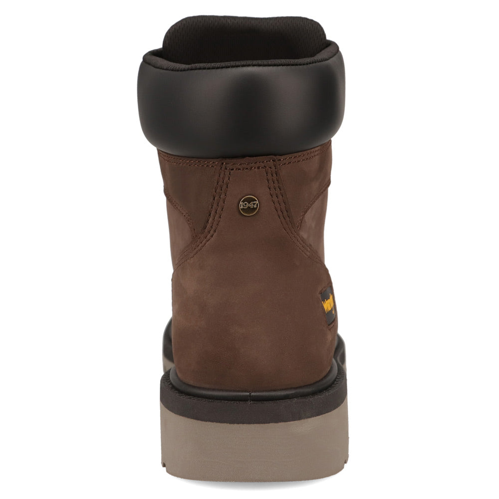 Dark Brown-WRANGLER Mens Angus Steel-Toe Lace-up Work Boot