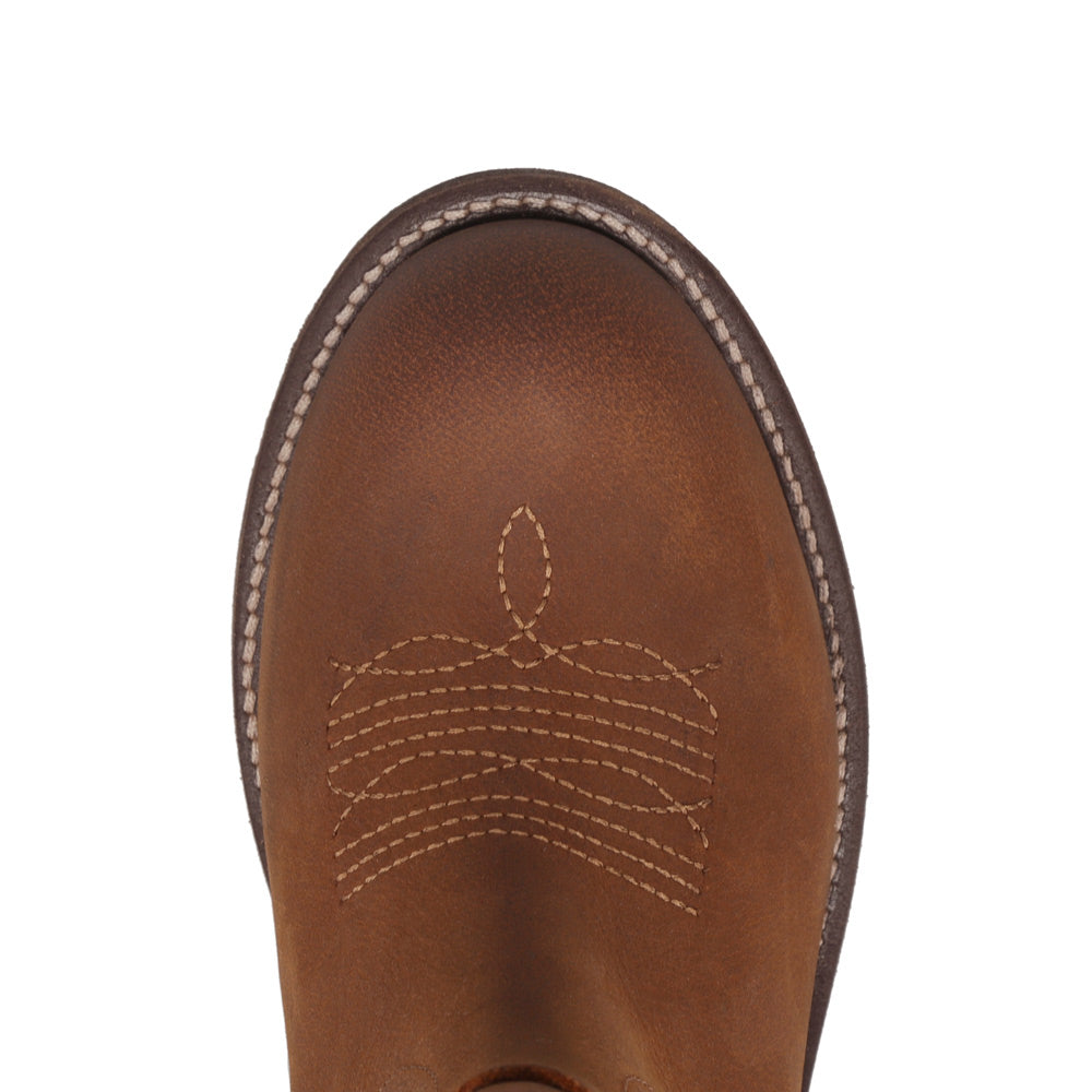 Bridle Brown-WRANGLER Womens Della Suede Round-Toe Western Cowboy Boot