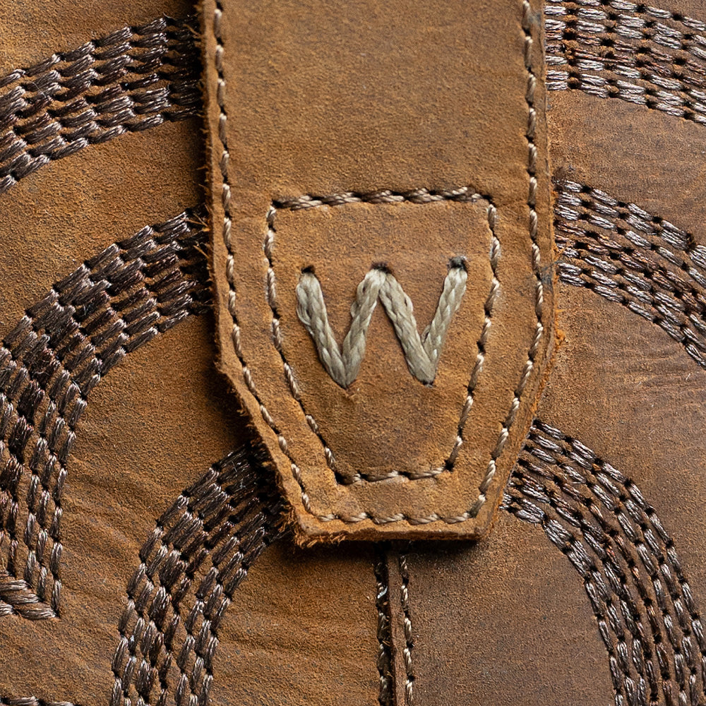 Bridle Brown-WRANGLER Womens Della Suede Round-Toe Western Cowboy Boot