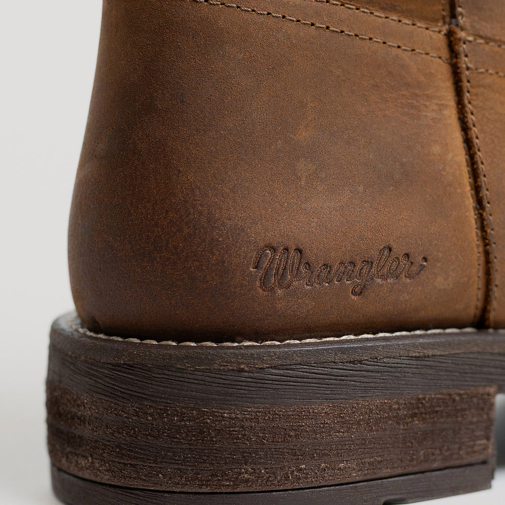 Bridle Brown-WRANGLER Womens Della Suede Round-Toe Western Cowboy Boot