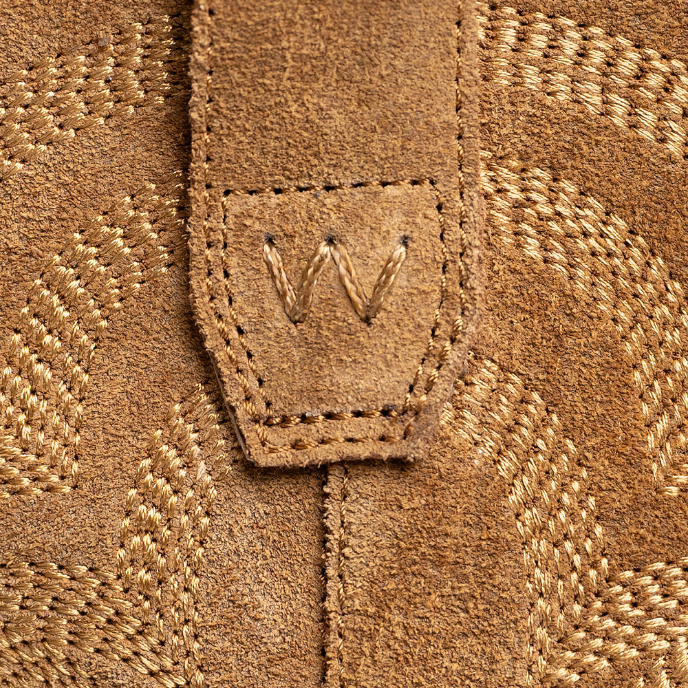 Buckskin-WRANGLER Womens Della Suede Round-Toe Western Cowboy Boot