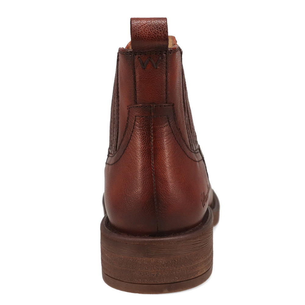 Burnished Saddle-WRANGLER Womens Desiree Leather Western Chelsea Bootie