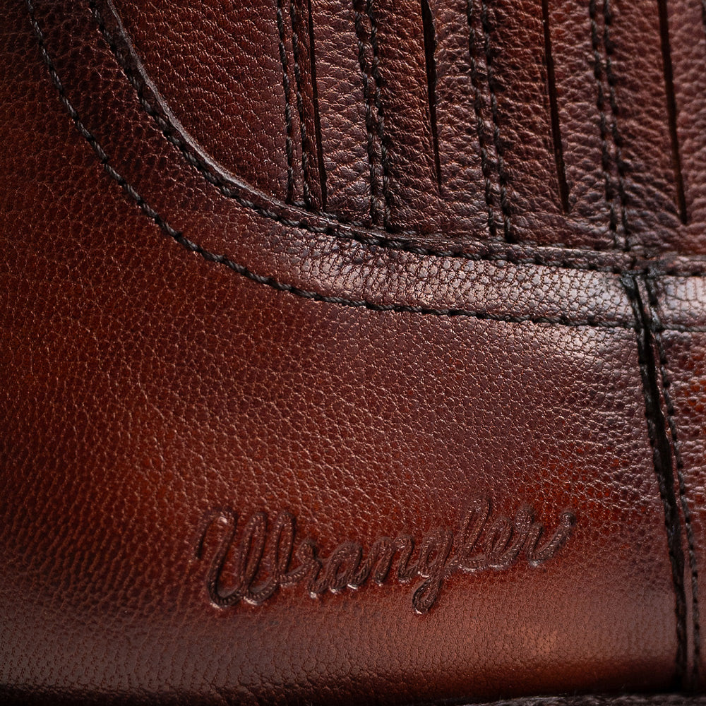Burnished Saddle-WRANGLER Womens Desiree Leather Western Chelsea Bootie