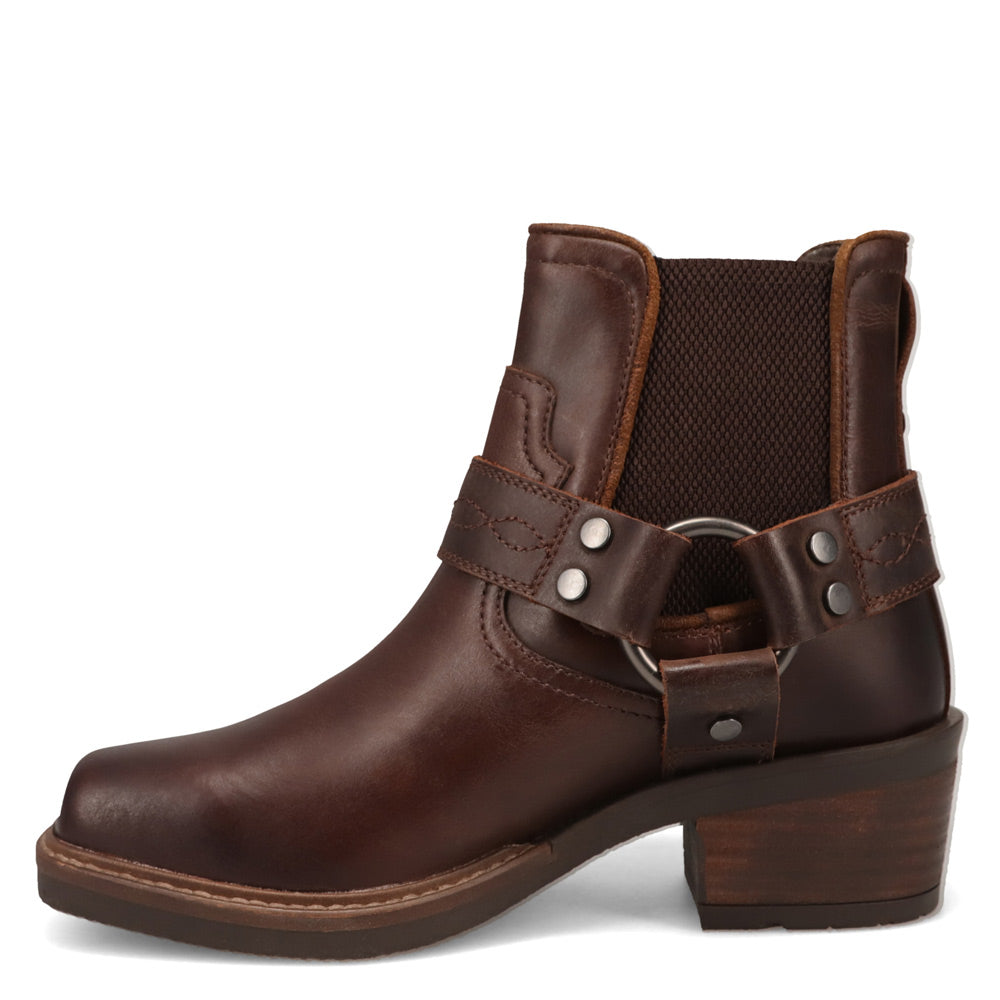 Bridle Brown-WRANGLER Womens Bethany Leather Harness Western Bootie