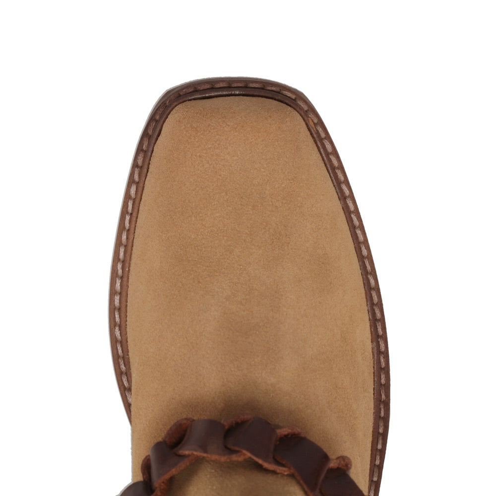 Tobacco-WRANGLER Womens Blythe Suede Harness Western Cowboy Boot