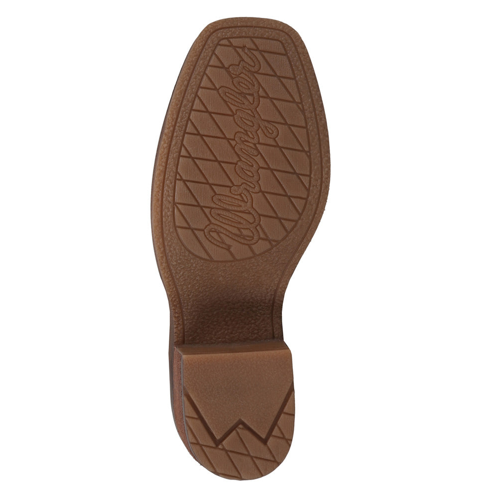 Buckskin-WRANGLER Womens Blythe Suede Harness Western Cowboy Boot