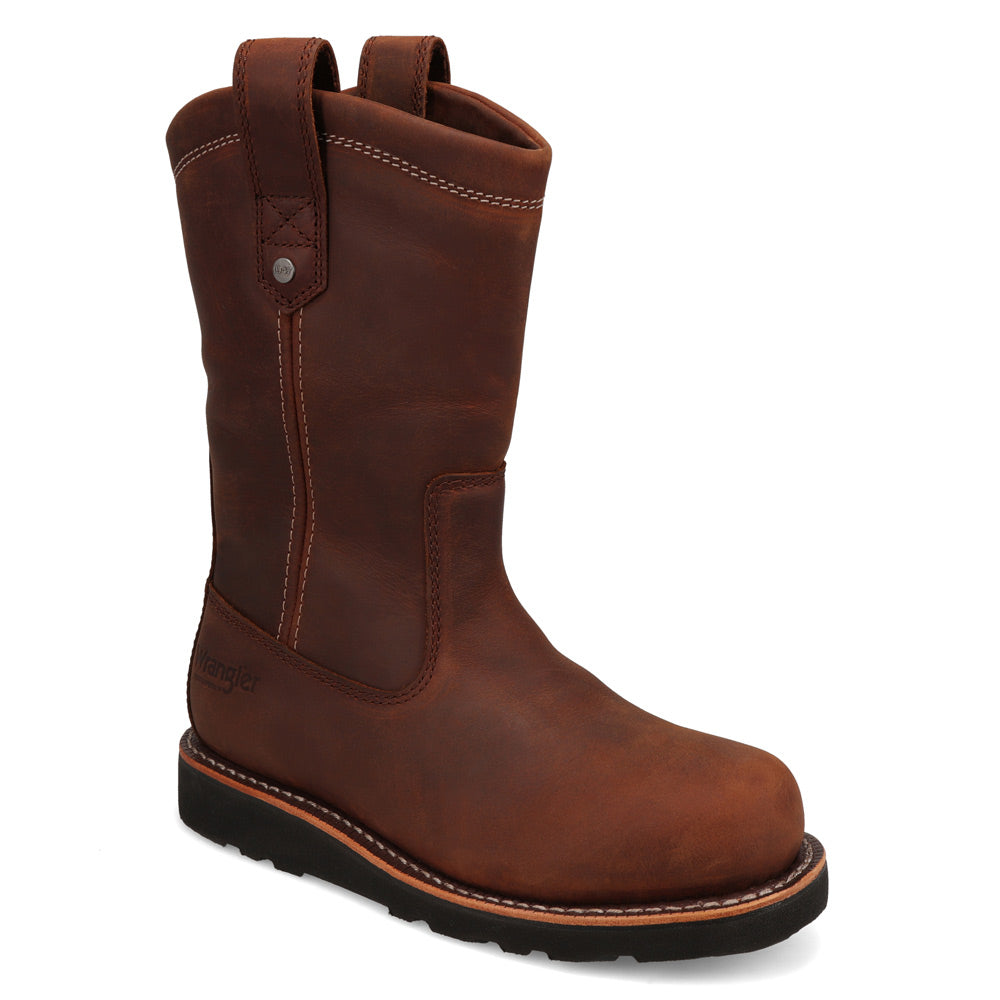 Saddle Tan-WRANGLER Womens Tanya Waterproof Wedge Work Boot