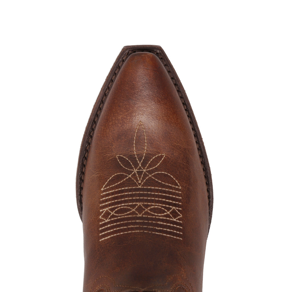 Saddle Tan/Rose-WRANGLER Womens Mandy Leather Eagle Snip-Toe Western Cowboy Boot