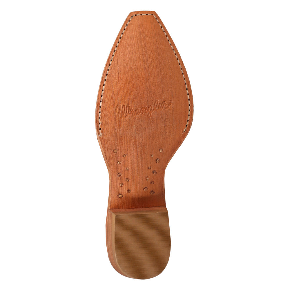 Saddle Tan/Ivory-WRANGLER Womens Myrtle Leather Snip-Toe Western Bootie
