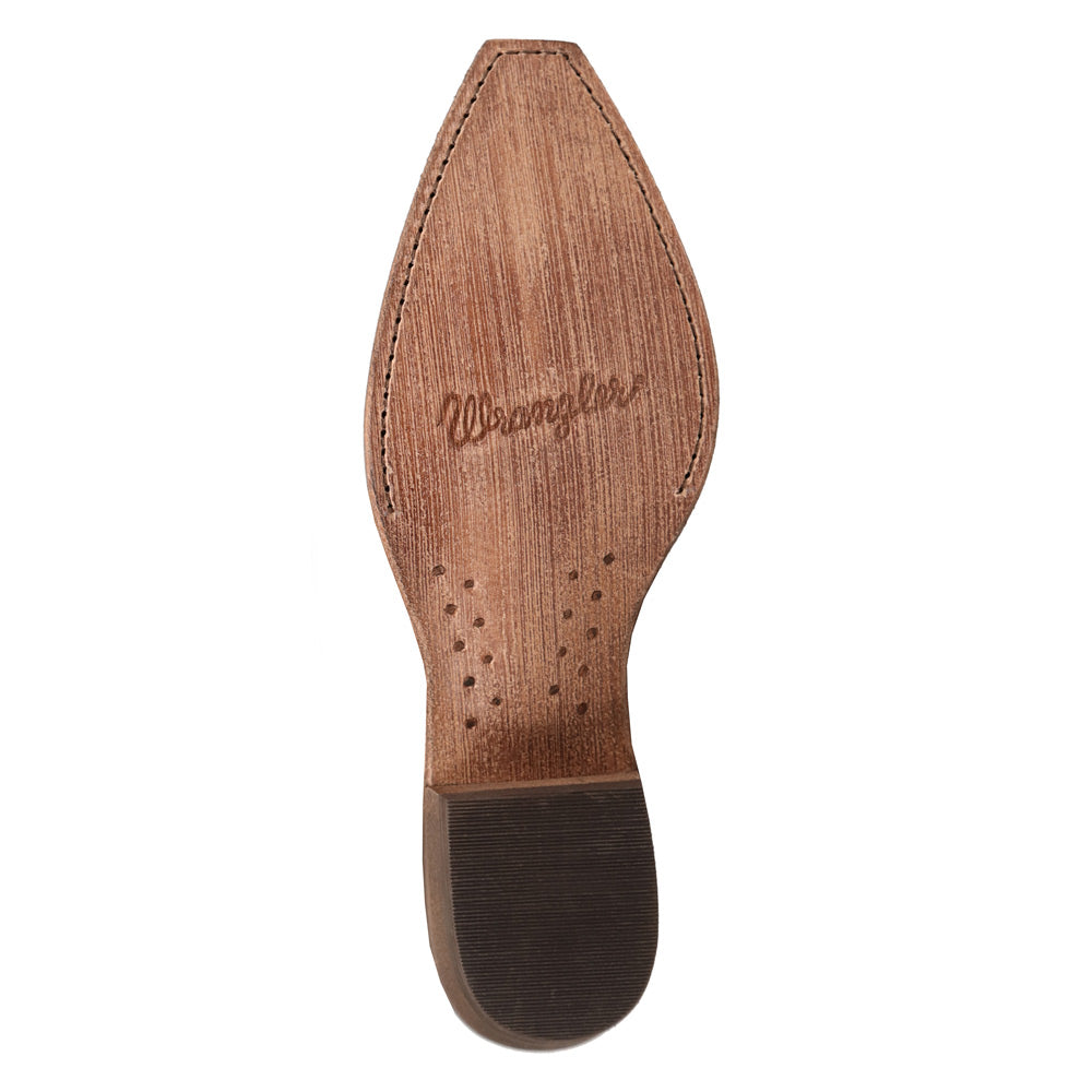 Saddle Tan-WRANGLER Womens Magnolia Leather Snip-Toe Western Cowboy Boot