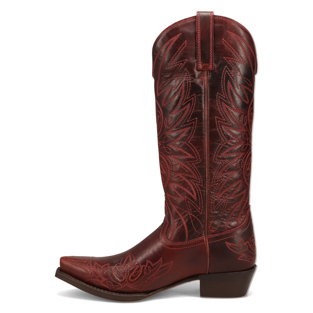 Saddle Wine-WRANGLER Womens Magnolia Leather Snip-Toe Western Cowboy Boot