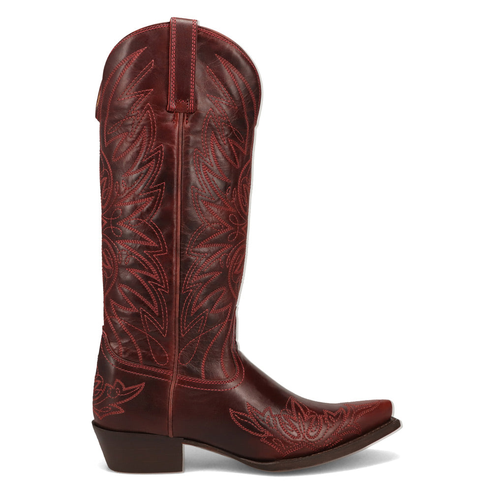 Saddle Wine-WRANGLER Womens Magnolia Leather Snip-Toe Western Cowboy Boot