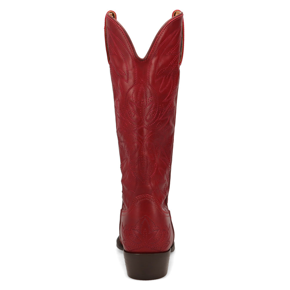 Red-WRANGLER Womens Magnolia Leather Snip-Toe Western Cowboy Boot