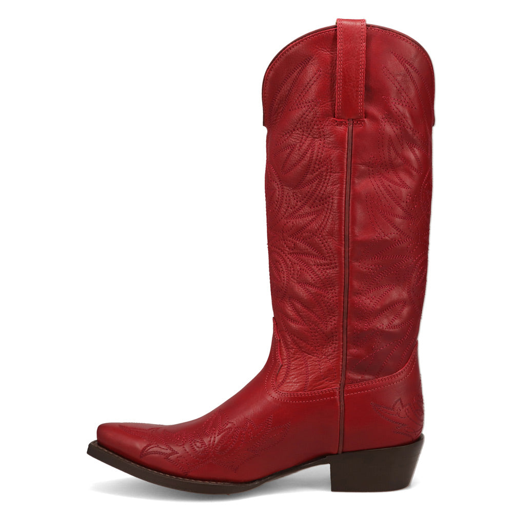 Red-WRANGLER Womens Magnolia Leather Snip-Toe Western Cowboy Boot