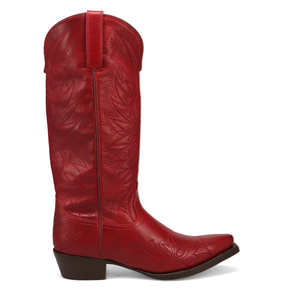 Red-WRANGLER Womens Magnolia Leather Snip-Toe Western Cowboy Boot