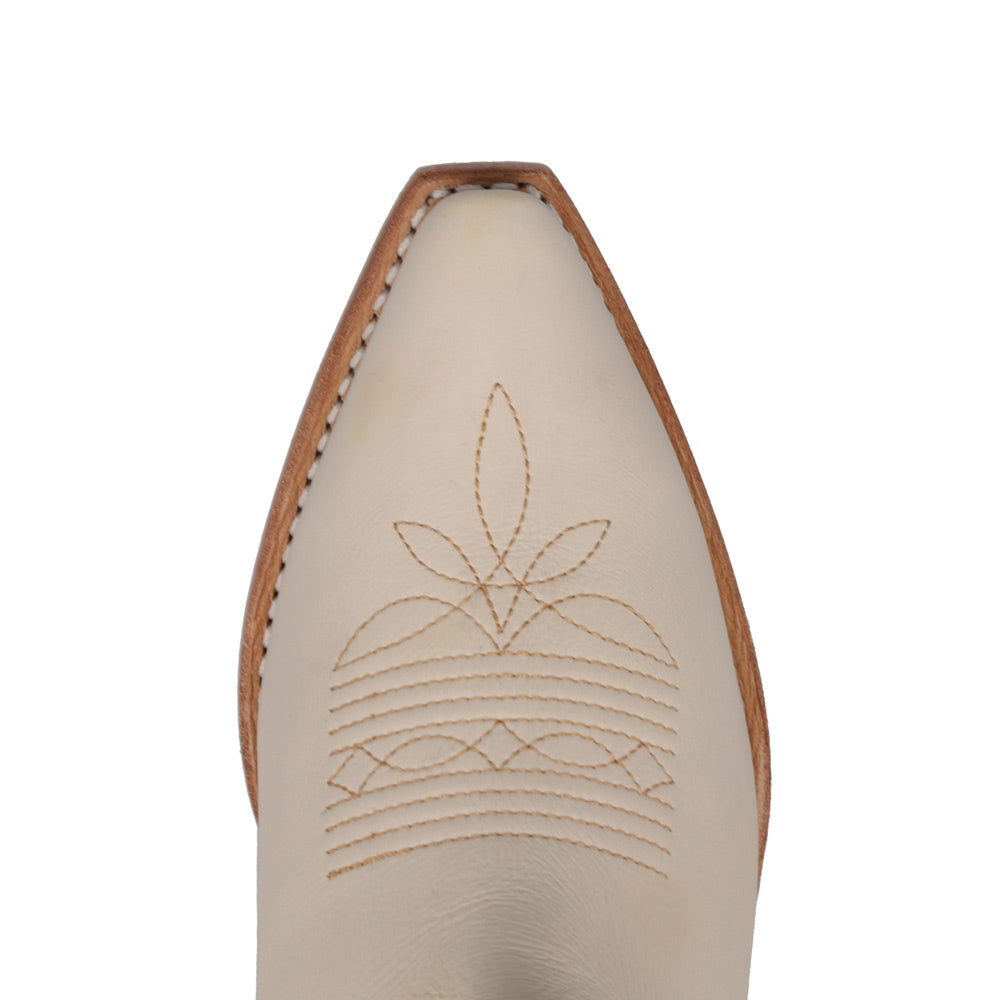 Ivory-WRANGLER Womens Laurel Leather Snip-Toe Western Cowboy Boot