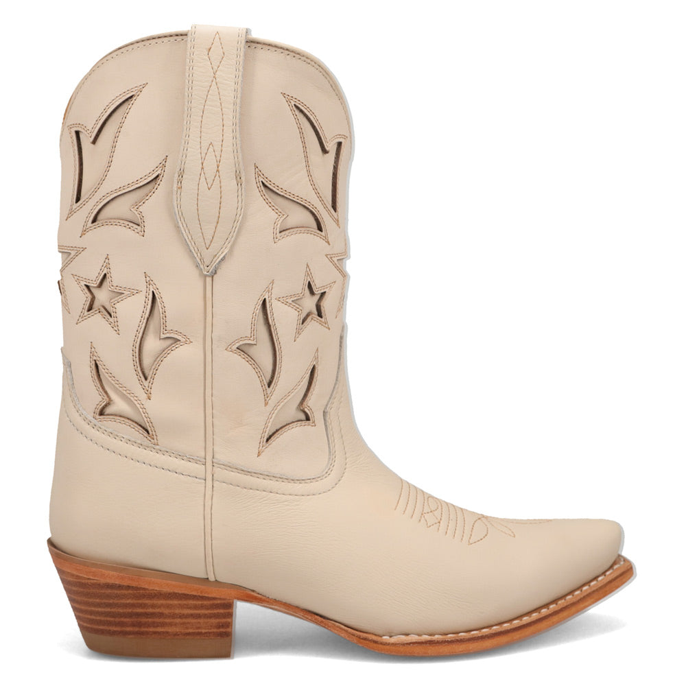 Ivory-WRANGLER Womens Laurel Leather Snip-Toe Western Cowboy Boot