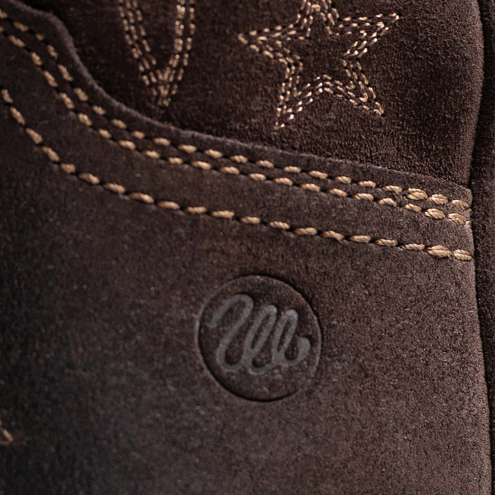 Chestnut-WRANGLER Womens Sallie Leather Square-Toe Western Cowboy Boot